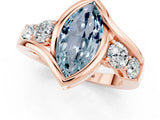 Rose gold Bezel Set Marquise Cut Diamond Split Shank Ring_1