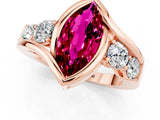 Rose gold Bezel Set Marquise Cut Diamond Split Shank Ring_1