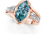 Rose gold Bezel Set Marquise Cut Diamond Split Shank Ring_1