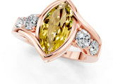 Rose gold Bezel Set Marquise Cut Diamond Split Shank Ring_1