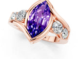 Rose gold Bezel Set Marquise Cut Diamond Split Shank Ring_1
