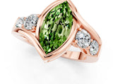 Rose gold Bezel Set Marquise Cut Diamond Split Shank Ring_1