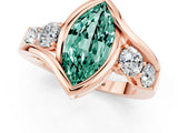 Rose gold Bezel Set Marquise Cut Diamond Split Shank Ring_1