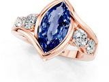 Rose gold Bezel Set Marquise Cut Diamond Split Shank Ring_1