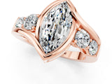 Rose gold Bezel Set Marquise Cut Diamond Split Shank Ring_1