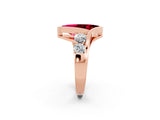 Rose gold Bezel Set Marquise Cut Diamond Split Shank Ring_2