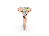 Rose gold Bezel Set Marquise Cut Diamond Split Shank Ring_2