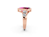 Rose gold Bezel Set Marquise Cut Diamond Split Shank Ring_2