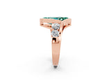Rose gold Bezel Set Marquise Cut Diamond Split Shank Ring_2