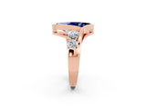 Rose gold Bezel Set Marquise Cut Diamond Split Shank Ring_2