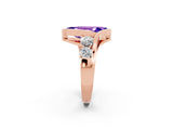 Rose gold Bezel Set Marquise Cut Diamond Split Shank Ring_2