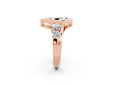 Rose gold Bezel Set Marquise Cut Diamond Split Shank Ring_2