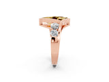 Rose gold Bezel Set Marquise Cut Diamond Split Shank Ring_2