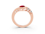 Rose gold Bezel Set Marquise Cut Diamond Split Shank Ring_3