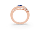 Rose gold Bezel Set Marquise Cut Diamond Split Shank Ring_3