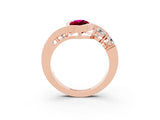 Rose gold Bezel Set Marquise Cut Diamond Split Shank Ring_3