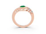 Rose gold Bezel Set Marquise Cut Diamond Split Shank Ring_3