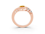 Rose gold Bezel Set Marquise Cut Diamond Split Shank Ring_3