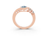 Rose gold Bezel Set Marquise Cut Diamond Split Shank Ring_3