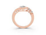Rose gold Bezel Set Marquise Cut Diamond Split Shank Ring_3
