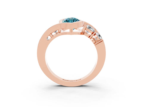 Rose gold Bezel Set Marquise Cut Diamond Split Shank Ring_3