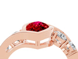 Rose gold Bezel Set Marquise Cut Diamond Split Shank Ring_4