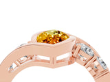 Rose gold Bezel Set Marquise Cut Diamond Split Shank Ring_4