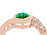 Rose gold Bezel Set Marquise Cut Diamond Split Shank Ring_4