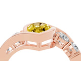 Rose gold Bezel Set Marquise Cut Diamond Split Shank Ring_4