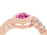 Rose gold Bezel Set Marquise Cut Diamond Split Shank Ring_4
