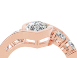 Rose gold Bezel Set Marquise Cut Diamond Split Shank Ring_4