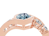 Rose gold Bezel Set Marquise Cut Diamond Split Shank Ring_4