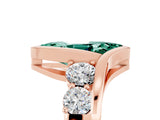 Rose gold Bezel Set Marquise Cut Diamond Split Shank Ring_5