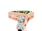 Rose gold Bezel Set Marquise Cut Diamond Split Shank Ring_5