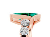 Rose gold Bezel Set Marquise Cut Diamond Split Shank Ring_5