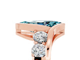 Rose gold Bezel Set Marquise Cut Diamond Split Shank Ring_5