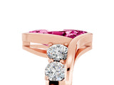 Rose gold Bezel Set Marquise Cut Diamond Split Shank Ring_5