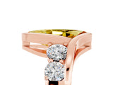 Rose gold Bezel Set Marquise Cut Diamond Split Shank Ring_5