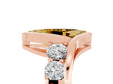 Rose gold Bezel Set Marquise Cut Diamond Split Shank Ring_5