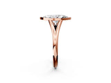 Rose gold Bezel Set Marquise Cut Solitaire Ring with Tapered Band 3