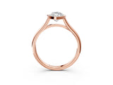 Rose gold Bezel Set Marquise Cut Solitaire Ring with Tapered Band 4