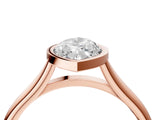 Rose gold Bezel Set Marquise Cut Solitaire Ring with Tapered Band 5