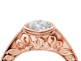 Rose gold Bezel Set Marquise Diamond Milgrain Pave Engagement Ring_41