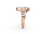 Rose gold Bezel Set Marquise Diamond Split Shank Ring_5