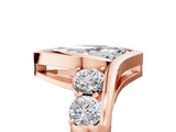 Rose gold Bezel Set Marquise Diamond Split Shank Ring_8