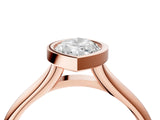 Rose gold Bezel Set Marquise Solitaire Diamond Ring with Smooth Band 5