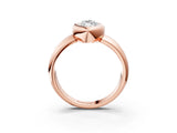 Rose gold Bezel Set Marquise Solitaire Ring with Wide Band 3
