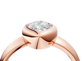 Rose gold Bezel Set Marquise Solitaire Ring with Wide Band 4