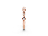 Rose gold Bezel Set Marquise and Round Diamond Contour Band_11
