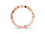 Rose gold Bezel Set Marquise and Round Diamond Contour Band_12